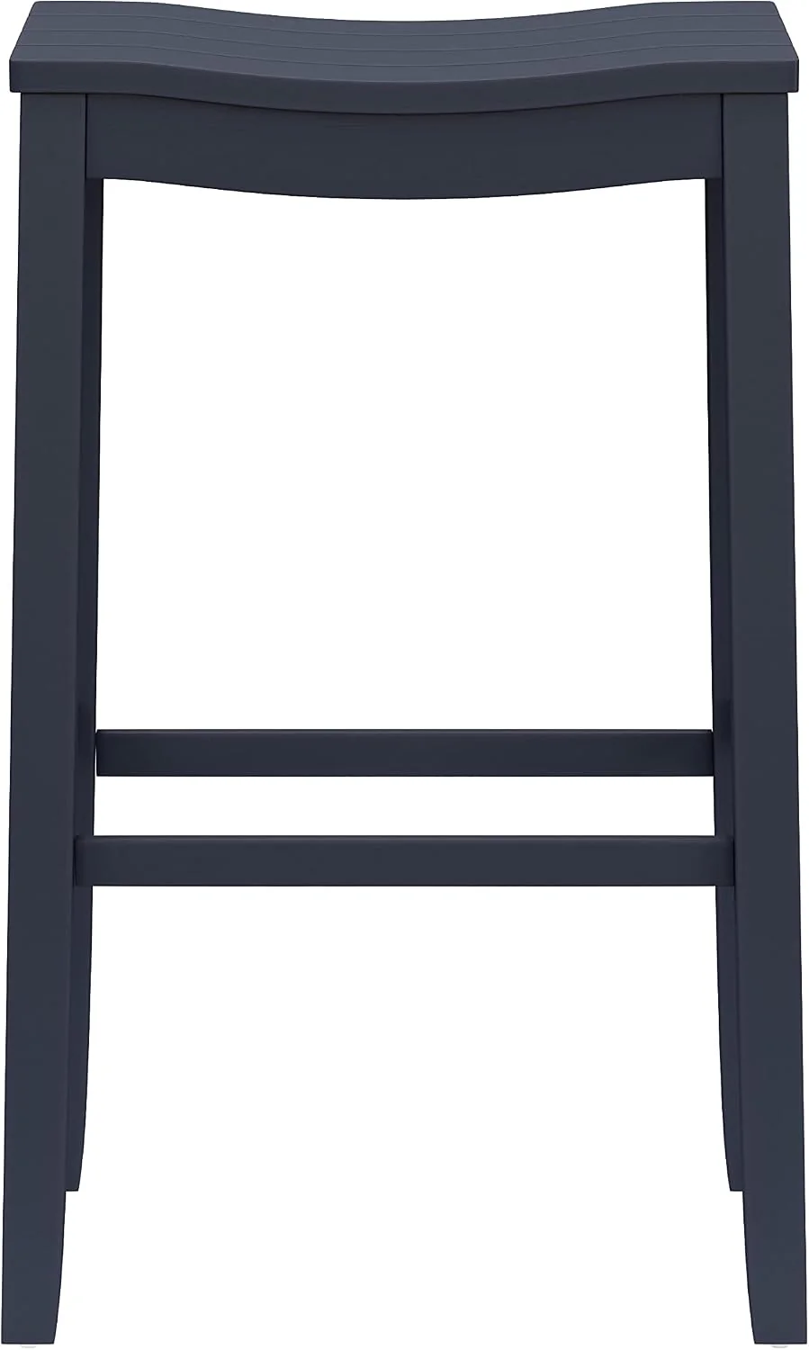 FashionTick Backless Wood Saddle Bar Stool with Grooved Seat, 30 Inch, Navy - image 4