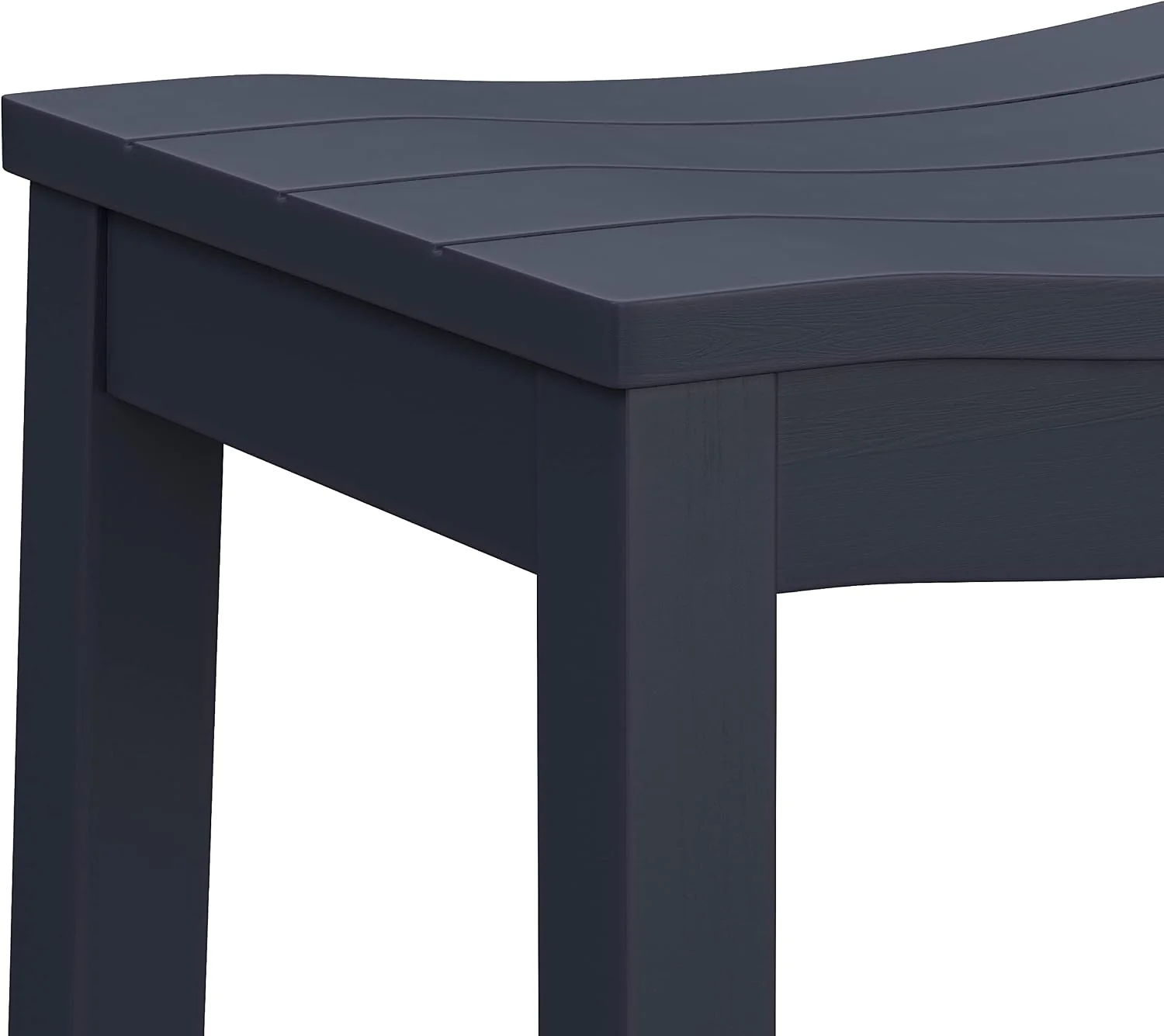 FashionTick Backless Wood Saddle Bar Stool with Grooved Seat, 30 Inch, Navy - image 5