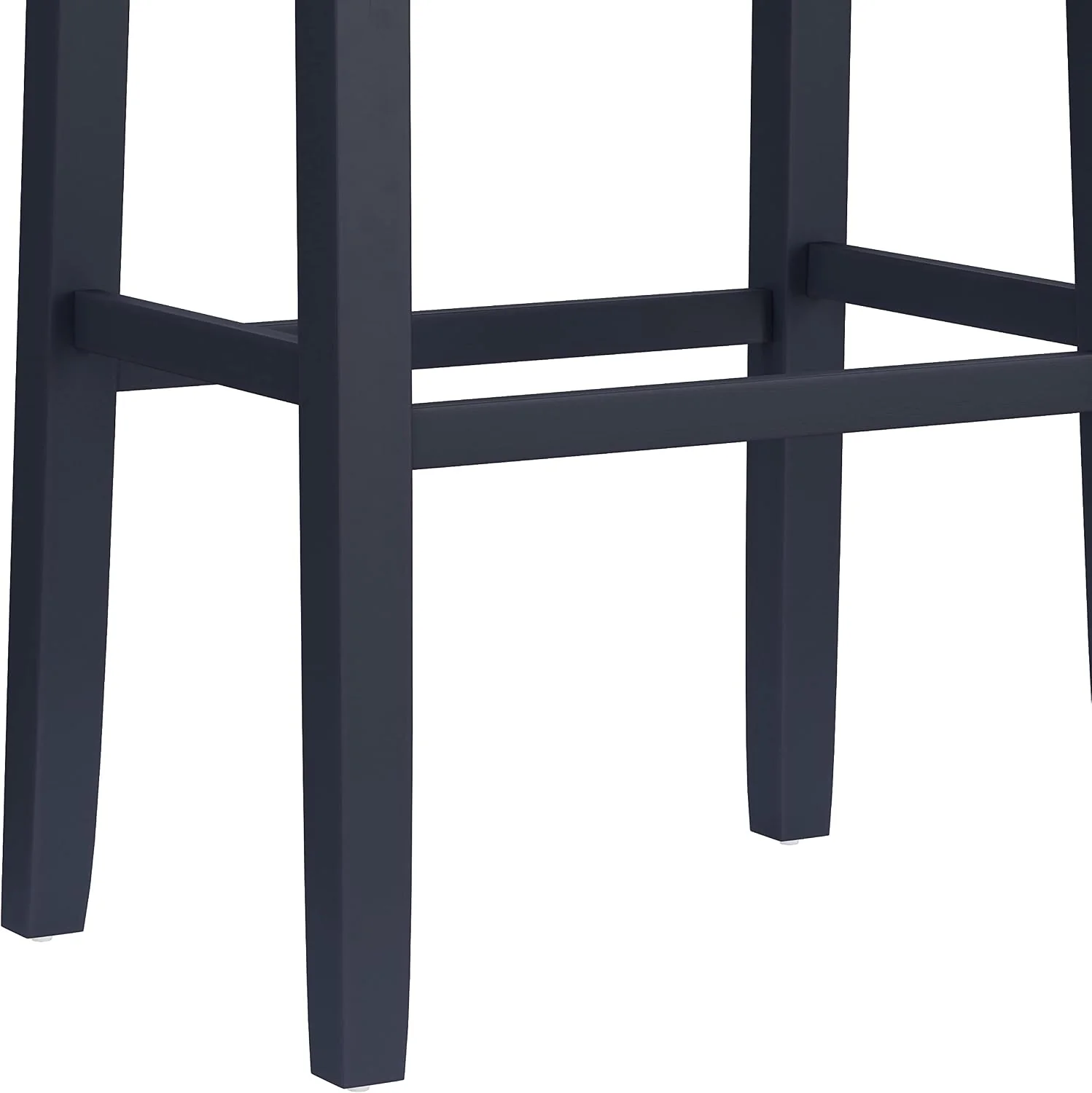 FashionTick Backless Wood Saddle Bar Stool with Grooved Seat, 30 Inch, Navy - image 6