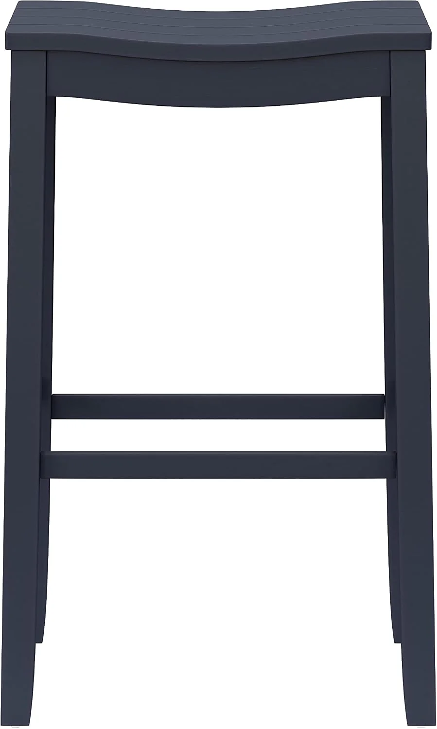 FashionTick Backless Wood Saddle Bar Stool with Grooved Seat, 30 Inch, Navy - image 7
